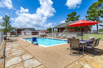 our apartments have a resort style pool and patio